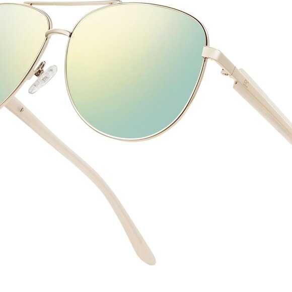 Accessories - Women's Polarized Aviator Sunglasses Acetate Square UVProtection Retro Style